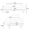 NicBex Couches for Living Room 71.7" Loveseat Sofa Bed Adjustable Sofa Bed Modern Teddy Upholstered 2-seater Sleeper Sofa with 2 Throw Pillows - 3 of 4