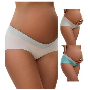 INSPIRE CHIC Women's Low Waist Ice Silk Briefs Pregnancy Under the Bump Underwear 3 Packs - 1 of 4