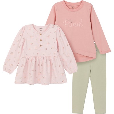 Gerber Toddler Girls' Mix and Match Tunics and Legging Set, 3-Pieces