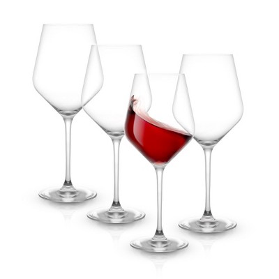 JoyJolt Layla Red Wine Glasses - Set of 4 Italian Wine Glasses European Made - 17 oz