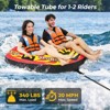 Costway Towable Tube for Boating 1 or 2 Person Inflatable Boat Tube for Youth & Adult Red - 4 of 4