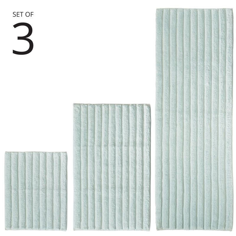 mDesign Soft Cotton Spa Mat Rug for Bathroom, Varied Sizes, Set of 3, 2 of 9