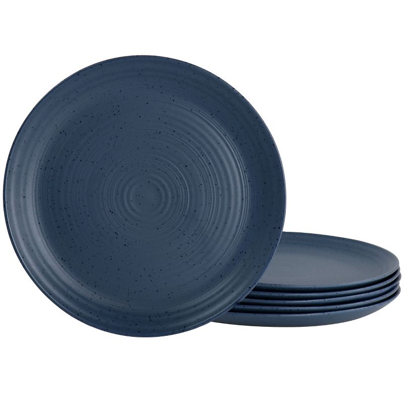 Gibson Bee and Willow Home Milbrook 6 Piece 10 Inch Dinner Plate Set in Speckled Blue, 1 of 7