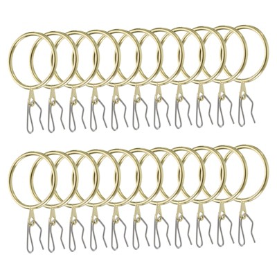 Unique Bargains Metal Drapery Eyelet Sliding Shower Curtain Hook Rings 40 Pcs