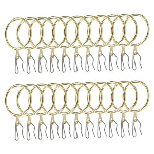 Unique Bargains Metal Drapery Eyelet Sliding Shower Curtain Hook Rings 28 Pcs - 1 of 4