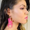 Sweetheart Message Earrings - Asymmetric Acrylic Heart Design with Customizable Letter Charm - 3 of 4