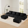 146'' Flannelette U-Shaped Modular Sectional Sofa with Movable Ottoman, Boneless Design, and Deep Seat - 3 of 4
