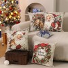 Christmas Pillow Covers 18x18 inch Set of 4 Santa Claus Reindeer - Blue - 2 of 3
