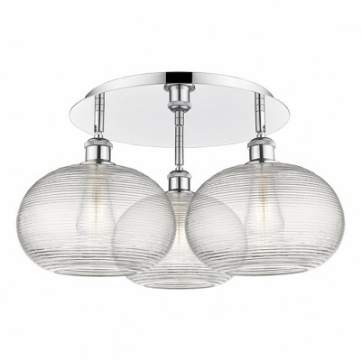 Ithaca - 3 Light Flush Mount In Industrial Style-10.5 Inches Tall and 21.75 Inches Wide