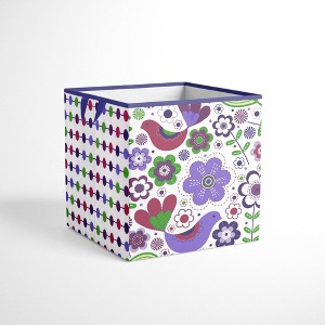 Bacati - Botanical Purple Storage Box Small - 1 of 4