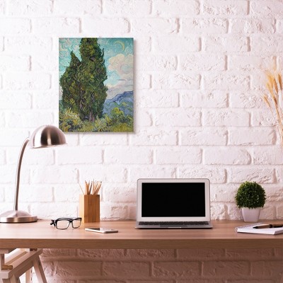 Van Gogh Tall Trees Green Blue Canvas Wall Art, 24 x 30
