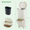 Costway 11 Gallon Kitchen Trash Can with Lid, 2 Removable Buckets, Drawer, Step Pedal - 3 of 4