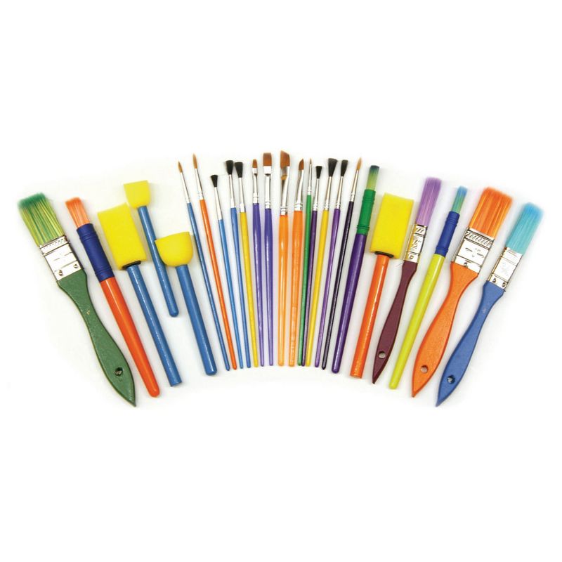 Creativity Street® Beginner Paint Brushes, Door Knob Handles, 4 Assorted Colors, 5" Long, 4 Brushes Per Pack, 3 Packs, 2 of 5