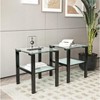 Dolonm 2-Piece Tempered Glass Side Table Set: 2-Tier 17.7" Square End Tables, 100LBS Capacity - Modern Nesting Tables for Living Room/Bedroom - 2 of 4