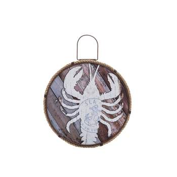 Beachcombers Rustic Lobster On The Round Wall Plaque Wall Hanging Decor Decoration Hanging Sign Home Decor With Sayings 12.6 x 0.6 x 12.6 Inches.