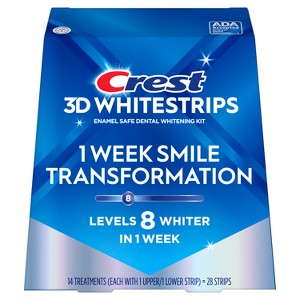 Crest 3D Whitestrips 1 Week Smile Transformation At-home Teeth Whitening Kit - 14 Treatments - 1 of 4