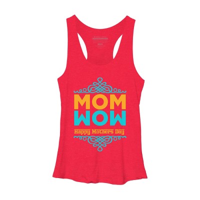 Women's Design By Humans Happy Mother's Day Mom Wow By tmsarts Racerback Tank Top