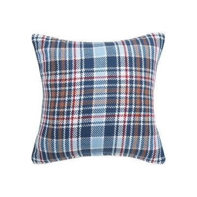 Lawson Lake 18" Square Rustic Plaid Throw Pillow