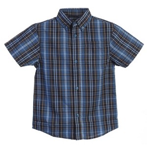 Gioberti Boy's Casual Plaid Checkered Short Sleeve Button Down Shirt - 1 of 2