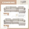 YOOCOZZ 4-Seat Chenille Sectional L-shaped Sofa with Storage Console, USB and Movable Ottoman, 124” - 4 of 4