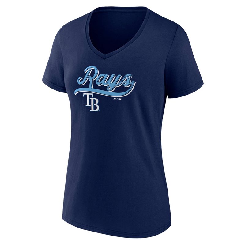 MLB Tampa Bay Rays Women&#39;s V-Neck Core T-Shirt, 2 of 4