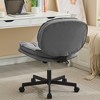PU Leather Armless-Office Desk Chair with Wheels Cross-Legged for Home Office - 4 of 4