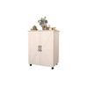 Homy Casa Kitchen Storage Cabinet with 8 Removable Bins and Rolling Wheels for Pantry or Coffee Corner, White - 2 of 4