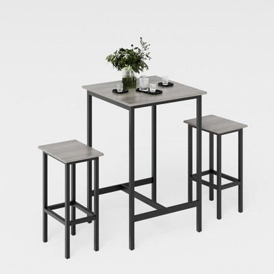 DSVIMOY Counter and Bar Stool Set with Soft Cushioned Seats for Modern Kitchen or Bar, Gray, 39"*26.6"*5.1"