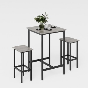 DSVIMOY Counter and Bar Stool Set with Soft Cushioned Seats for Modern Kitchen or Bar, Gray, 39"*26.6"*5.1" - 1 of 4