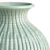 Plum & Post 11" Graffio Petite Decorative Ceramic Handmade Artisan Ribbed Pattern Floral Vase All Seasons Spring Springtime Italian Centerpiece Home - 2 of 3