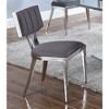Chintaly Imports,Contemporary Floating-Back Side Chair Faux Leather Upholstery - Set of 2 - 3 of 4