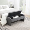 TiramisuBest 59.0" Storage Bench with Cotton Linen Grey - Storage Grey Fabric - 2 of 4