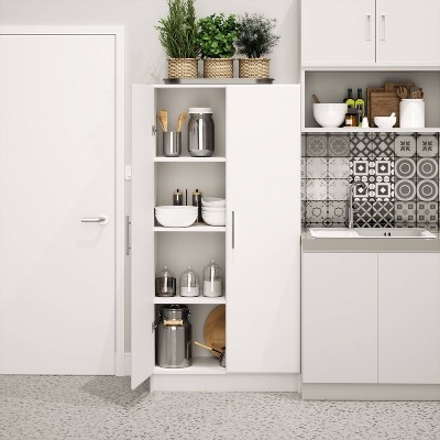 Elite 32" White Laminate Freestanding Storage Cabinet