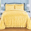 Collections Etc Lightweight Floral Scroll Plissé Bedspread - 2 of 3