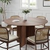 PexFix 52" x 52" Solid Wood Round Dining Table with Walnut Finish and Elegant Arched Legs for Modern Dining Rooms & Kitchens - 3 of 4