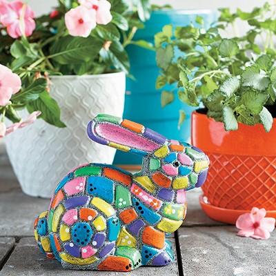 MindWare Paint Your Own Stone: Mosaic Bunny - Creative Activities - 4 Pieces
