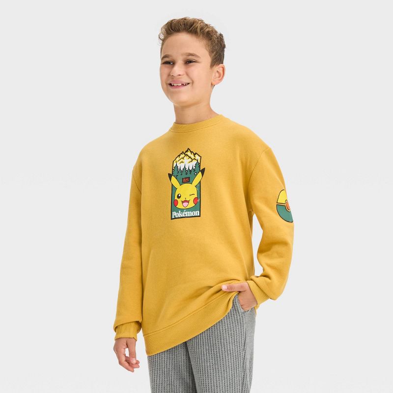 Boys&#39; Pokemon Pullover Sweatshirt - Mustard Yellow, 1 of 4