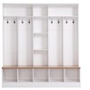 TIRAMISUBEST Wide Hall Tree with Storage Bench - Minimalist Shoe Cabinet with 8 Hooks & Cube Shelves for Entryway, Mudroom (White) - 3 of 4