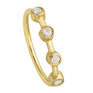 Jewelry Avalanche 14K Gold 4-stone Moissanite Nose Hoop, Bezel Set, 8mm, 20G Nose Ring - 1 of 4