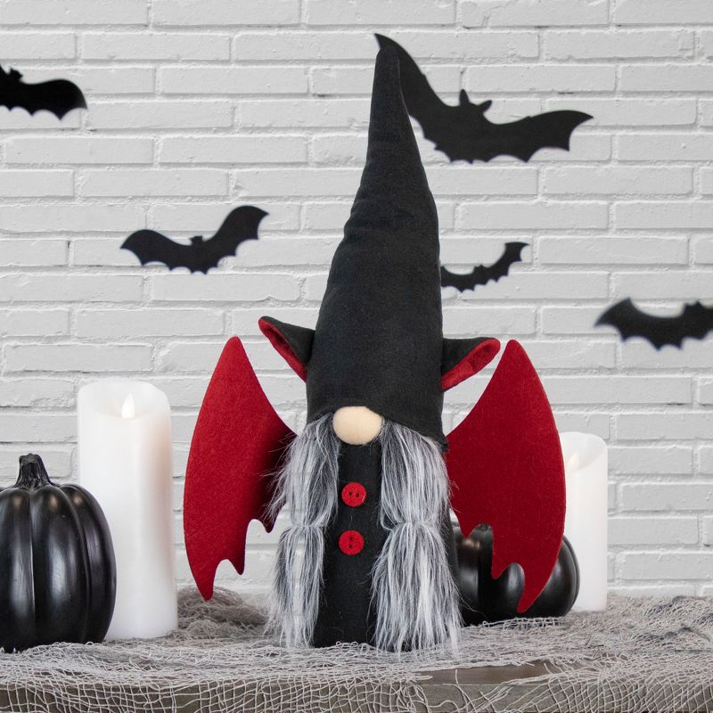 Northlight 17" Black and Red Halloween Girl Gnome with Bat Wings, 2 of 5