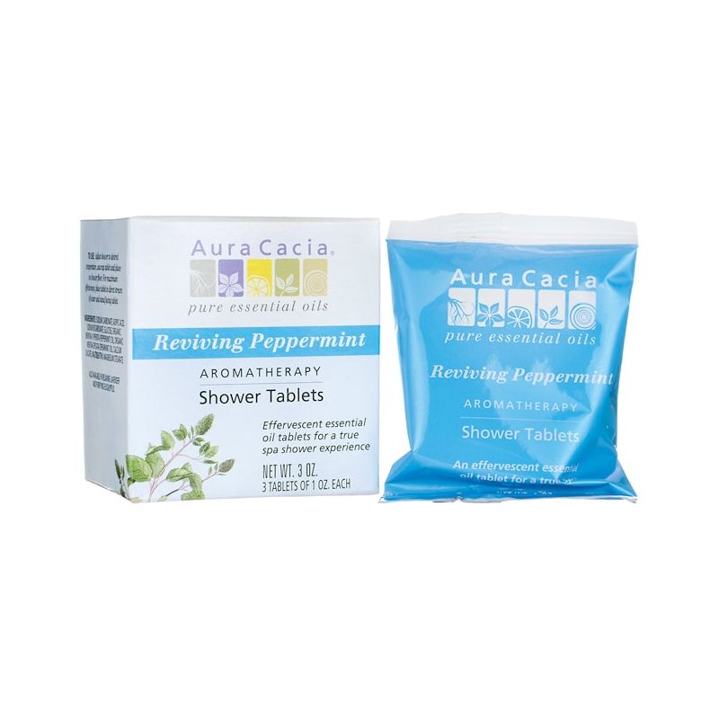 Aura Cacia Shower Tablets Reviving Peppermint 3 Count, 1 of 2