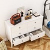 Heynemo Morden Vertical Stripes 6-Drawer Double Dresser,  Painted Chest of Drawers, Wooden Storage Cabinet for Bedroom Living Room Sideboard - 2 of 4