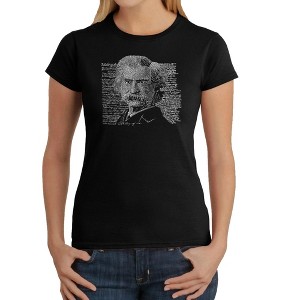LA Pop Art Women's Word Art T-Shirt - Mark Twain - 1 of 4