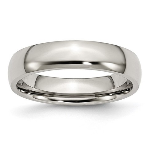 Black Bow Jewelry 5mm Stainless Steel Polished Domed Comfort Fit Band - image 1 of 4