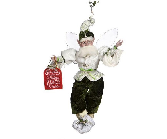 Mark Roberts Products 19" Collectible Mistletoe Magic Christmas Fairy Large - Beige/Green