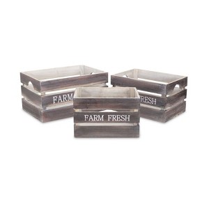 Cheung's Isolde Set of 3 Wood Crates - Farm Fresh - 1 of 4