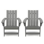 Encino 2pk Resin Contemporary Adirondack Chairs - Gray - Christopher Knight Home