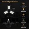 Warmiplanect's Garage Light 60W 6000K Color Temperature 3-Leaf Foldable Ac85-265V E26/27 LED Shop Light Suitable for Workshop - 4 of 4
