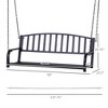 Okak Sturdy 2-Person Patio Swing Chair with Chains,Heavy-Duty Steel Yard Swing Bench,Outdoor Porch Swing Bench for Backyard,Deck,Garden,Black - 3 of 4