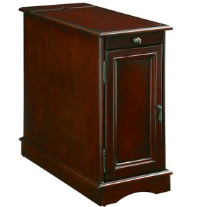 Vynxaria 1pc Modern Transitional Side Table/Nightstand - Cherry Finish - 1 of 4